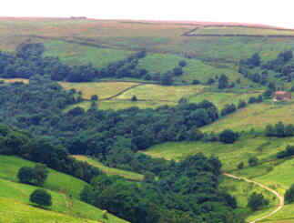 View over Hoo Hole to Bell House, Cragg Vale